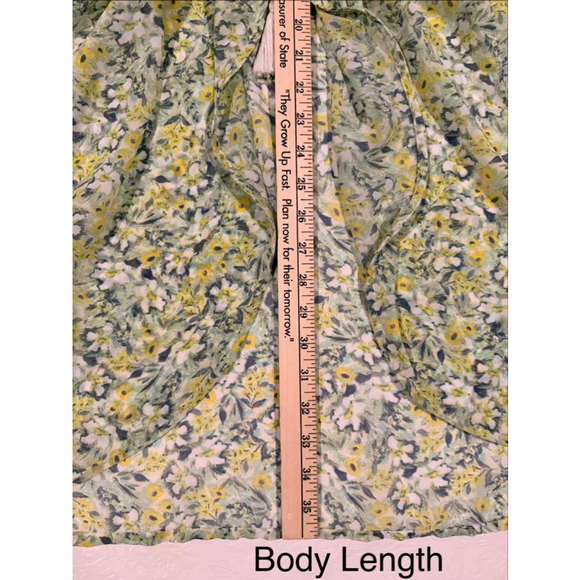 Lauren Conrad Floral Green Boho Flutter Sleeve floral swim cover-up - Picture 6 of 7